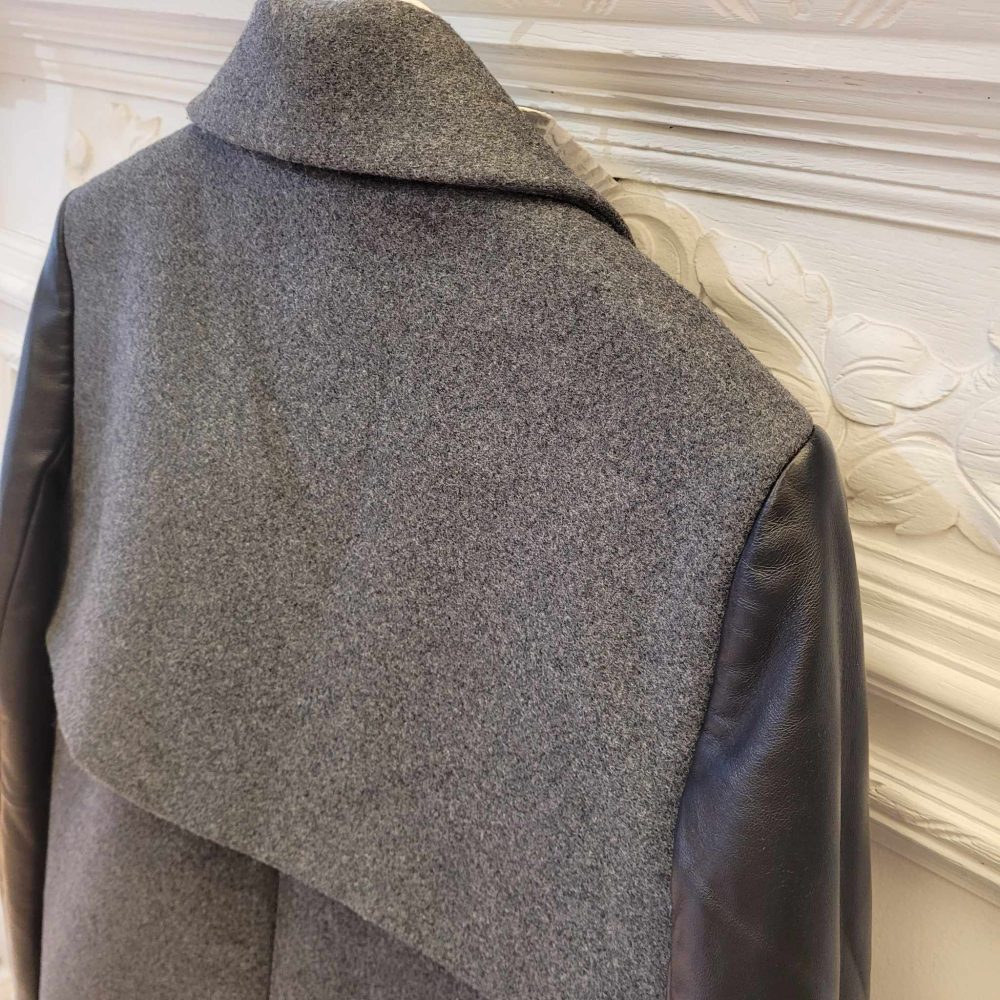 Manteau gris Zapa cuir